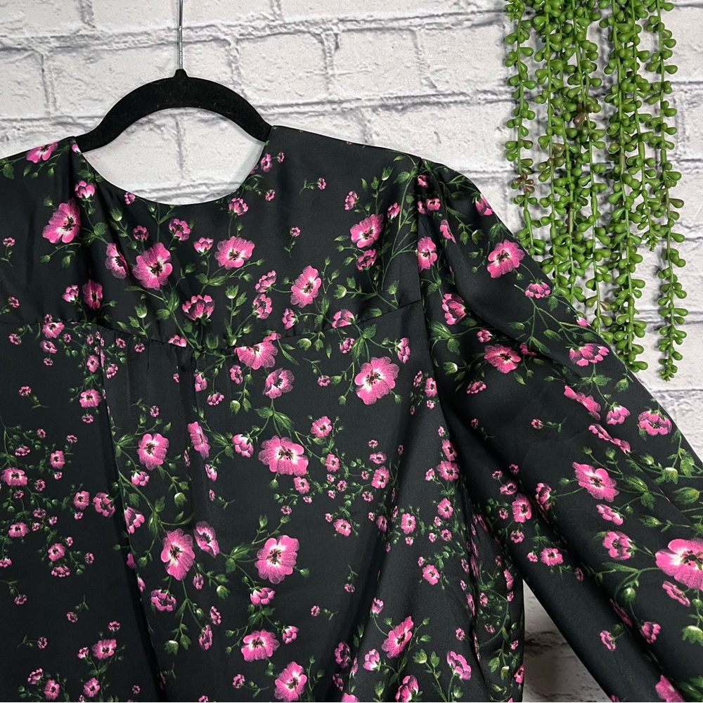 /Banana Republic Floral Printed Long Sleeve V Neck Wrap Blouse Size Large - Picture 8 of 15